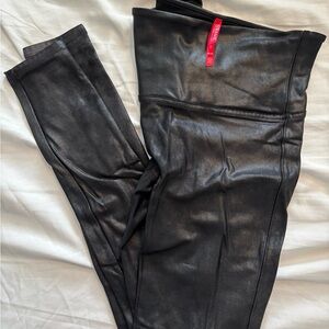 SPANX Black Faux Leather Leggings